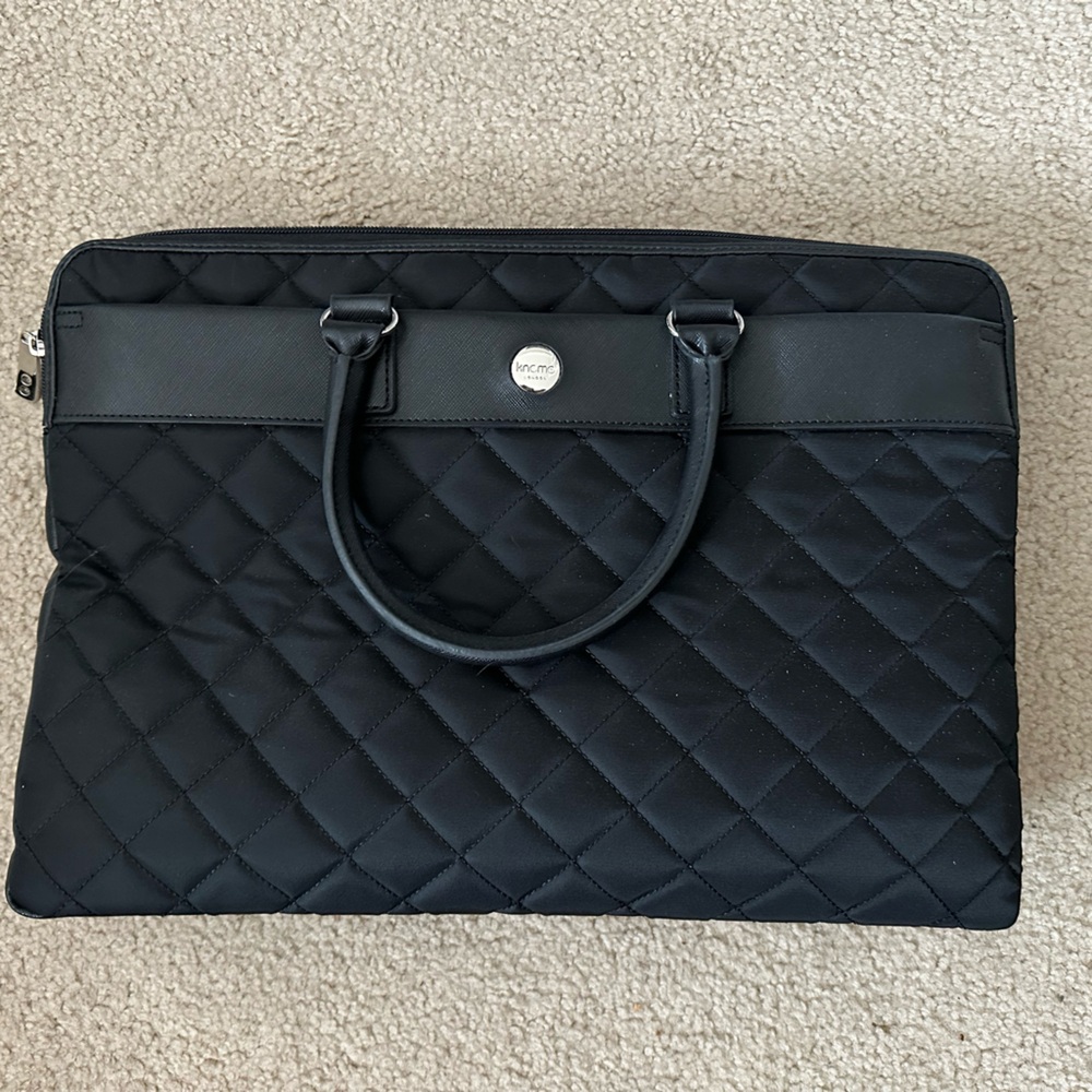 Knomo London Quilted Laptop Sleeve Avignon 15” Bag Black